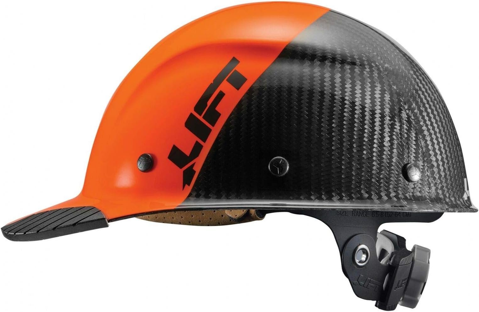 Lift Safety DAX Fifty 50 Hard Hat, Carbon Fiber Cap (Orange/Black) (HDC50C-19OC)