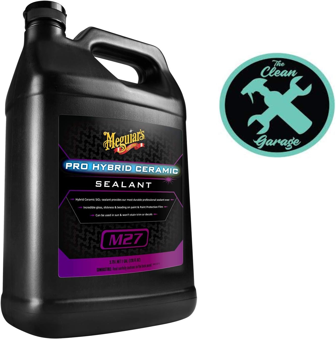 The Clean Garage Meguiar’s M27 Hybrid Ceramic Sealant – Si02 Ceramic Paint Sealant 1 Gallon - M2701 with Free Decal