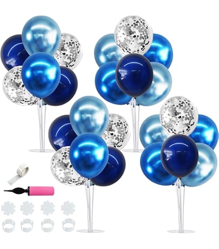 Décorations d'anniversaire bleues pour garçons et hommes – Lot de 50 décorations de fête bleues avec