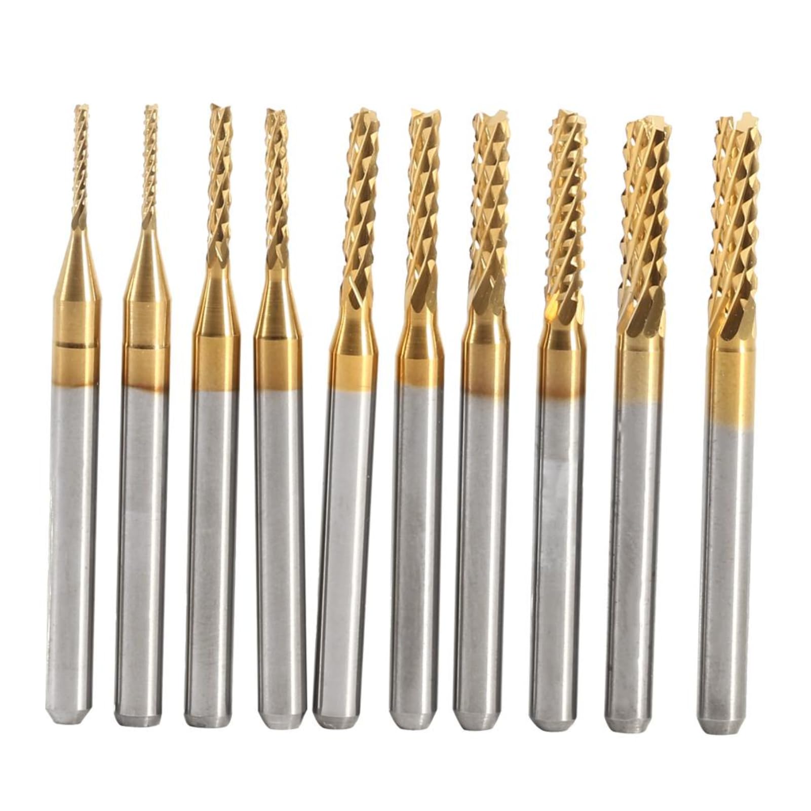 KSTE 2 Pcs x 5 Sizes End Mill, Milling Cutter Cutting Bits Rotary Burrs Tool Diameter 1MM 1.5MM 2MM 2.5MM 3MM Parts Kit