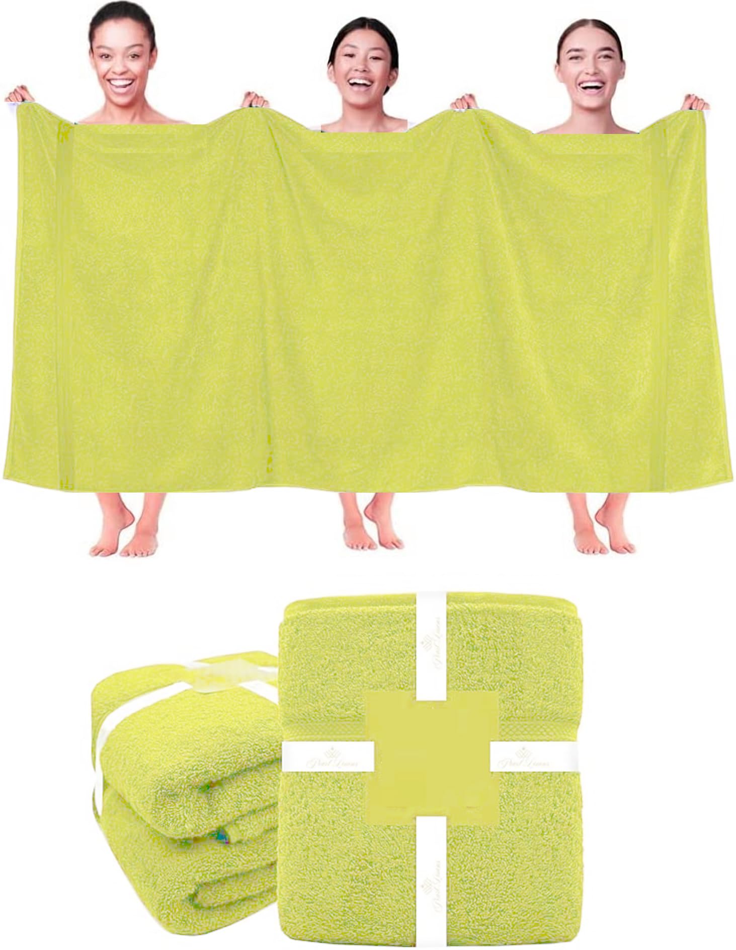 Textile Do 2 X Super Jumbo Charcoal Bath Sheets (100 x 200 cm) 100% Egyptian Cotton Extra Large Bath Sheet Towels Body Wrap Beach Towels (2, Lemon)