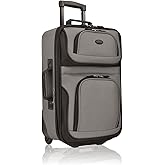 U.S. Traveler Rio Lightweight Softside Rolling Carry-on Suitcase, 2-Wheel Single, Grey