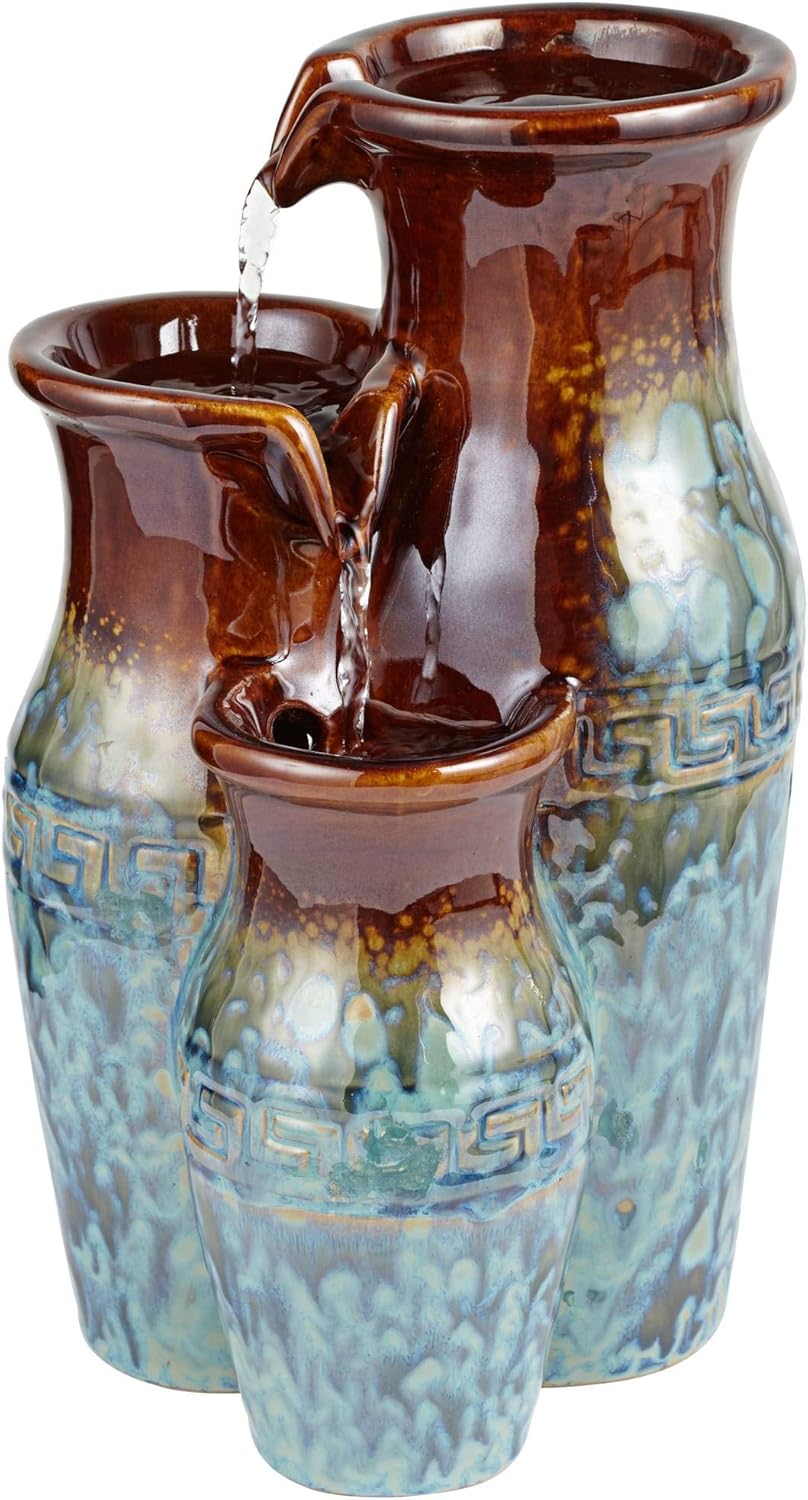 John Timberland Mediterranean Jar Zen Indoor Table-Top Water Fountain 11 1/2" High Cascading for Table Desk Office Home Bedroom: Home & Kitchen