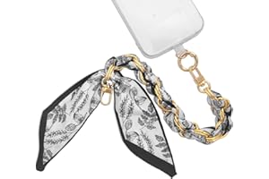 AGEN KGEN Phone Charms with Scarf Gold Metal Phone Lanyard Wrist Strap