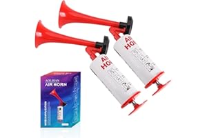 AOLIHAN 2Pcs Handheld Air Horn, Aluminum Portable Handheld Air Pump Horns, Loud Noise Maker Safety Horn for Boats Cars Sporti