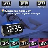 Netzu Alarm Clock Bedside with Night Light Dual Alarm USB Charger 12/24h view 2