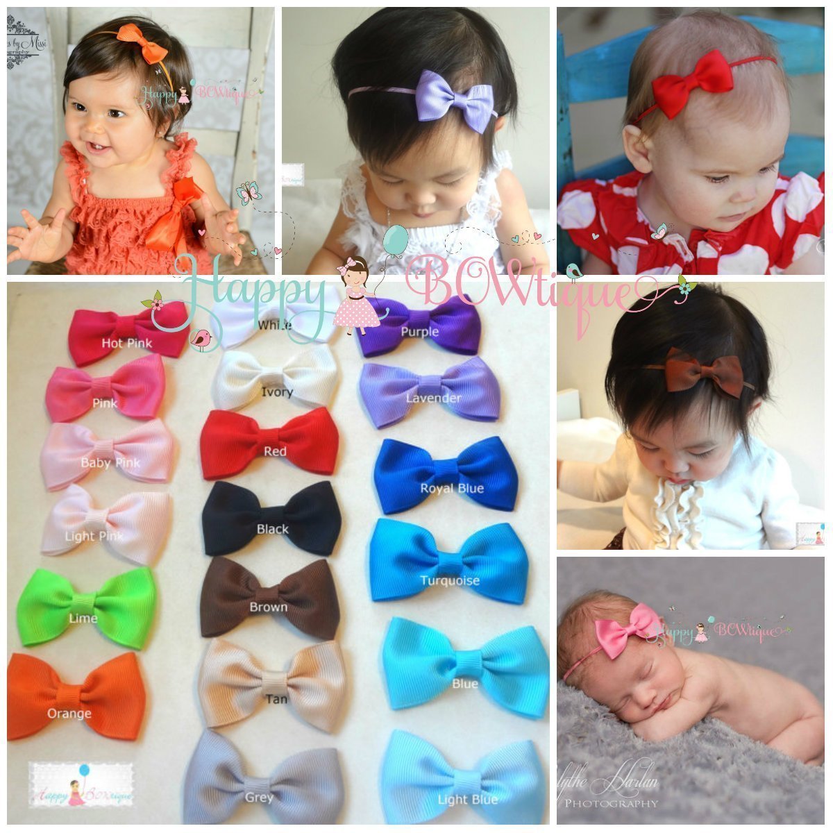 baby girl black bow headband