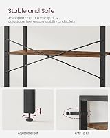 VASAGLE 5-Tier Bookcase Shelf 30 x 66 x 153 cm Rustic Brown Ink Black LLS061B01 view 4
