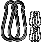 8 Pack Spring Snap Hooks, Heavy Duty Carbon Steel Carabiner Clip, Capacity 500Lbs 5/16”x3” Quick Link Buckle Clip for Camping, Fishing, Hiking M8 Key Chain Carabiner for Swing and Hammock
