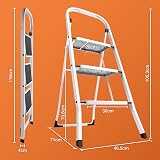 VonHaus Step Ladder – 3 Step Folding Steel Ladder 150kg Capacity view 8
