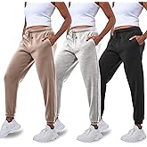 Common Stitch 3 Pack Sweatpants Women, Comfortable Womens Sweatpants, Fleece Womens Elastic Cuff Joggers (Available in Plus)