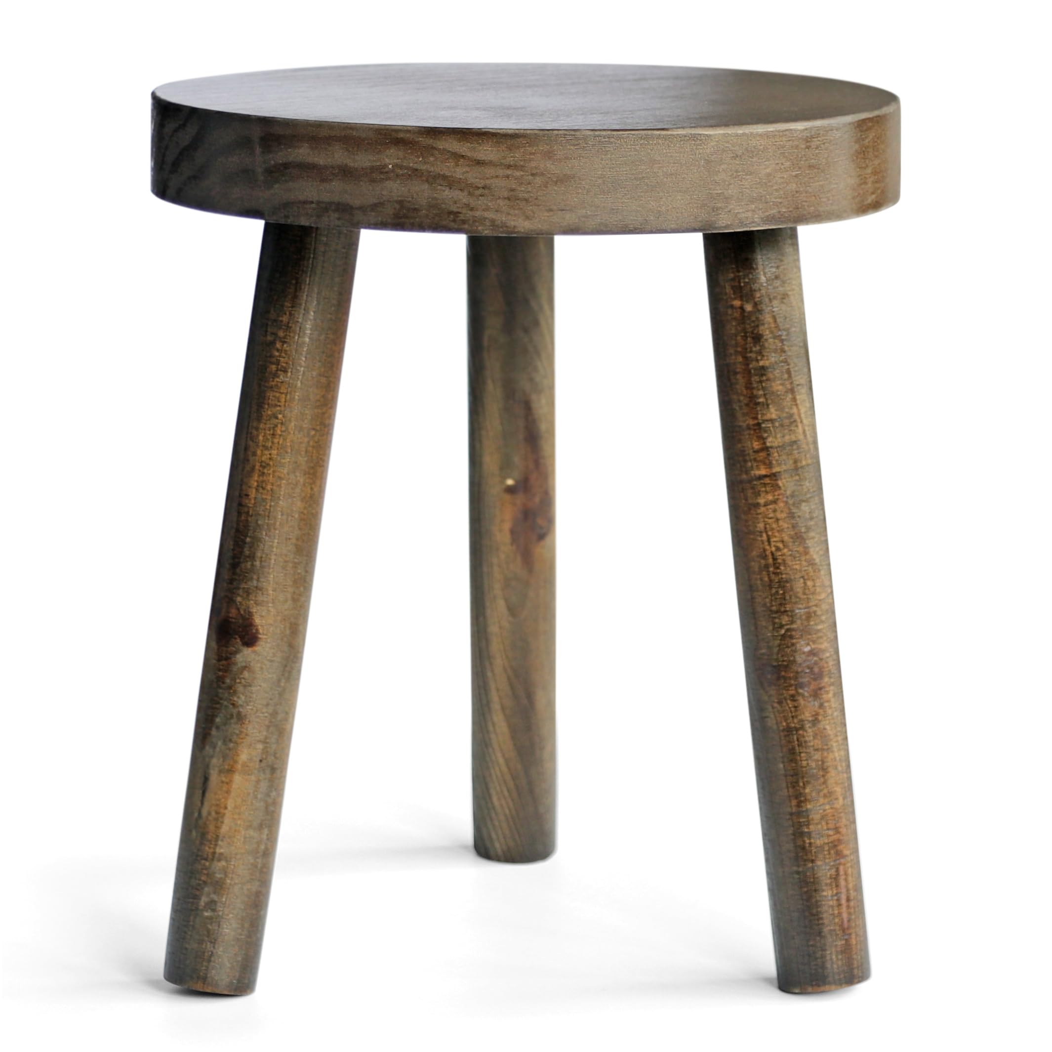 Eden Creations Wooden Stool - Ideal Side Table for Living Room, Indoor Plant Stand, Small Bedside Table or Bathroom Table, Mini Table(35cm)