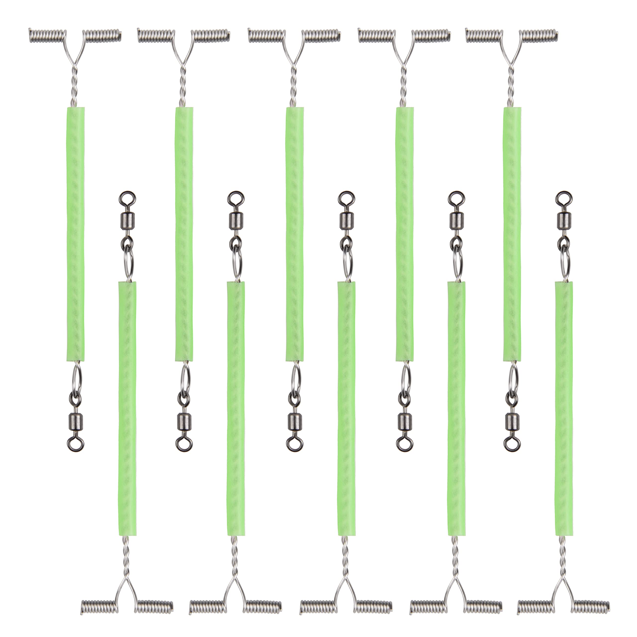 Fishing Balance Rigs Arm Connector Stainless Steel Leader Line Wire Trace for Fishing Rigs Making 15pcs T-shape Line Luminous Tube Wire Leader Trace String Hook Connector