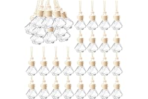 YYBD 50pcs 8ML Car Hanging Clear Bottles Empty Cylinder Glass Vials Refillable Aromatherapy Essential Oil Fragrance Bottle Ai