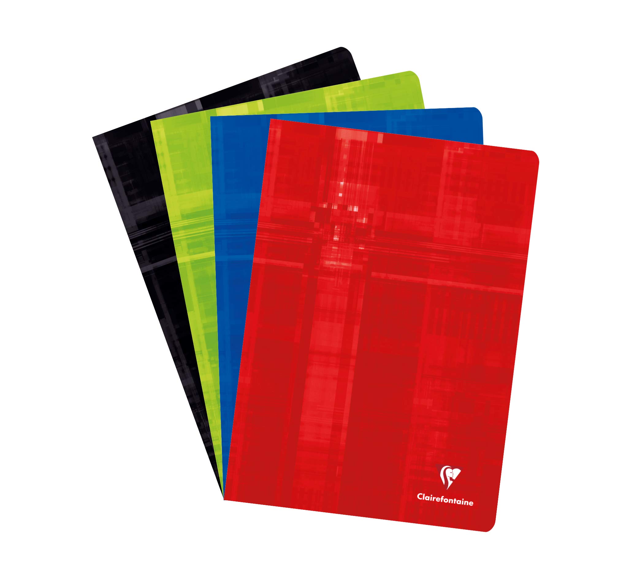 Clairefontaine 31244C - One Stapled Notebook - Dimensions: A4 21x29.7 cm - 80 Quadruled Pages 4x4 mm - White Paper 90 g - Laminated Card Cover Random Colour