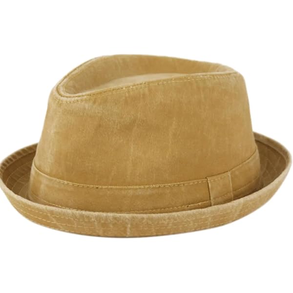 TrendsBlue Classic Tan Fedora Straw Hat, Brown Band at  display picture 2