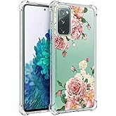 Osophter for Galaxy S20 FE 5G Case Flower Floral for Girls Women Shock-Absorption Flexible TPU Rubber Phone Cover for Samsung Galaxy S20 FE 5G(Big Rose Flower)