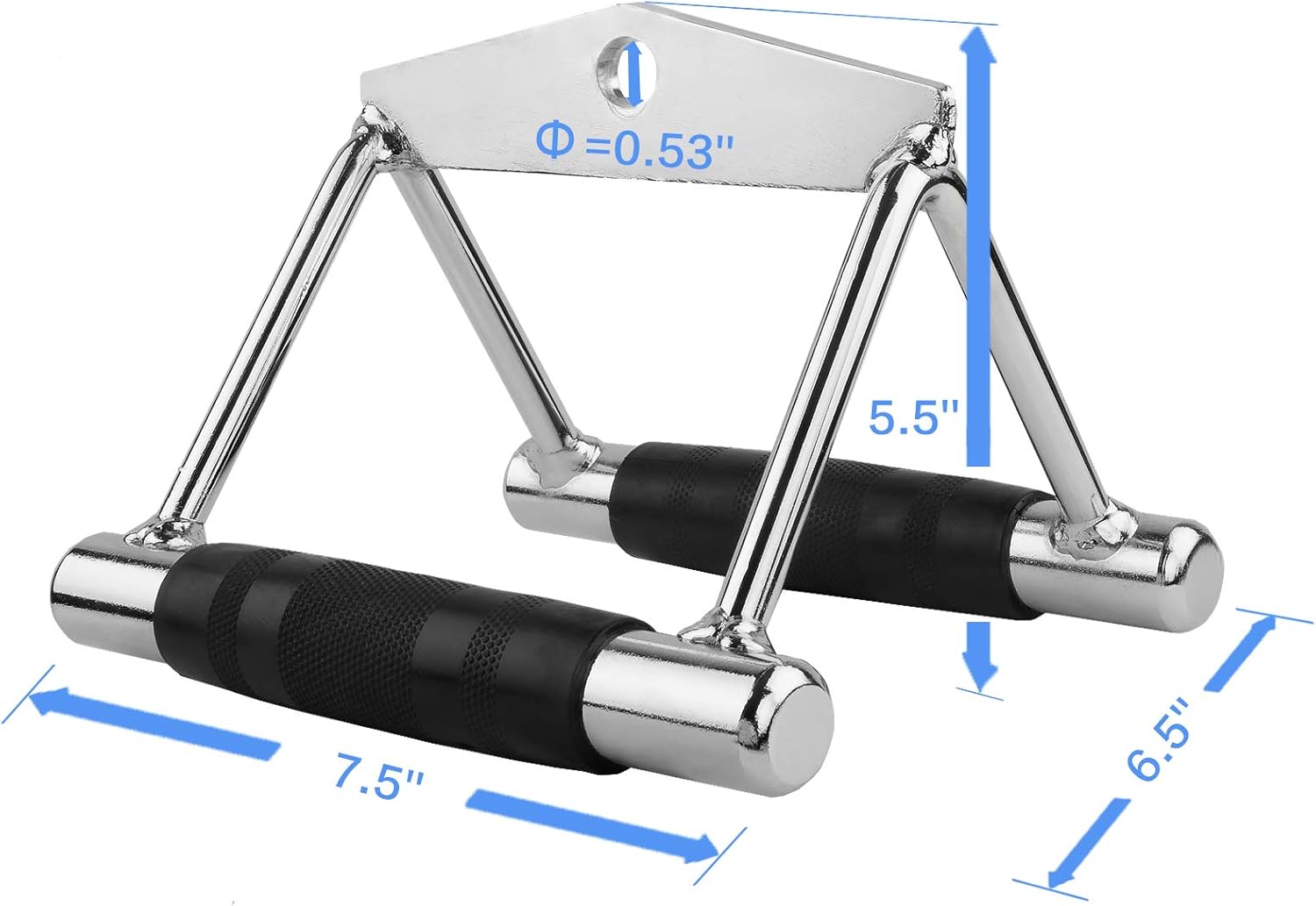 Double D Handle, Cable Machine Handle Attachments, Pull Down Exercise Handles of Home Gym Accessories (Row Rubber Handle) : Sports & Outdoors