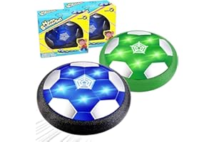 TURNMEON 2 Pack Hover Soccer Ball Kids Toys, Air Power Soccer Ball with Led Light Foam Bumper Christmas Stocking Stuffers for Toddlers Boys Girls Christmas Gifts Outdoor Sports Football Toys