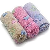 1 Pack 3 Puppy Blankets Super Soft Warm Sleep Mat Bone Print Cute Blanket Fluffy Premium Fleece Pet Blanket Flannel Throw Dog Blankets for Small Dogs Puppy Cat,Small(23"x15")