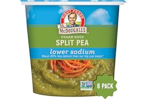 Dr. McDougall's Right Foods Vegan Split Pea Soup Lower Sodium, 1.9 Ounce Cups (Pack of 6)