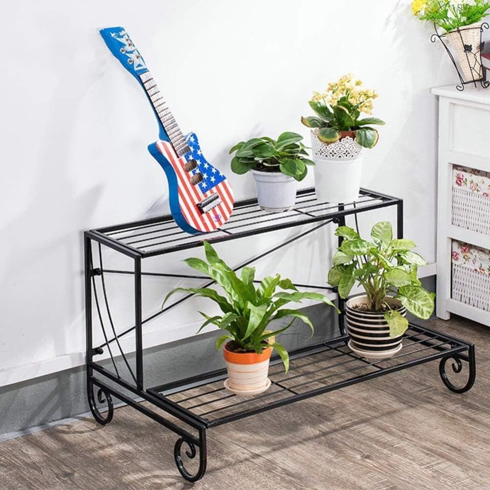 ZCNCN Plant Stand, Iron Multilayer Flower Pot Stand Floorstanding