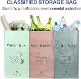 BOMEI PACK 3 Pack Recycling Bags Pink Grey Green with Handles 42 Gal Waterproof view 2