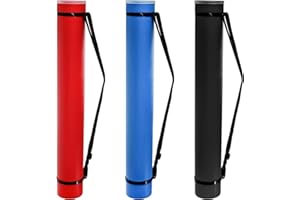 Eorbow 3 Packs Extendable Poster Tube, 25" to 42.5" Waterproof Blueprint Holder with Strap, Portable Telescoping Carrying Case with Lid for Maps, Art and Drawings, Round Storage Container for Document