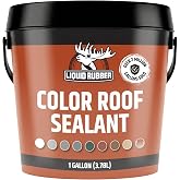 Liquid Rubber Color Roof Sealant - Flat &amp; Metal Roofs, White, 1 Gallon | Elastomeric Roof Coating - Waterproof, UV-Stable &amp; Flexible - Compatible with Low-Slope Roofs, Resists Cracking &amp; Chipping