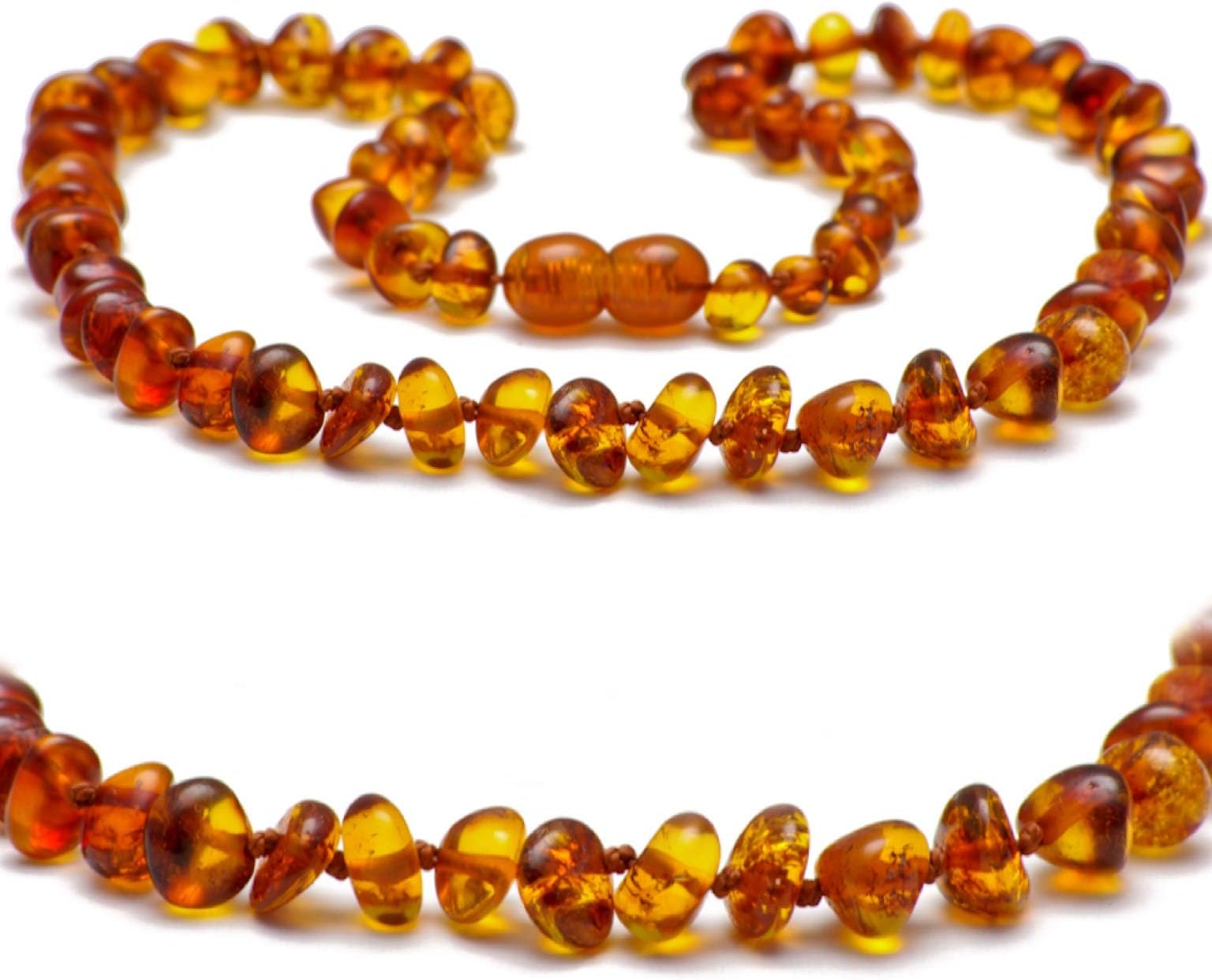 New Baltic Amber Necklace, Handmade Polished Cognac Amber Beads, 50% Richer & Higher in Value, 100% Natural Authentic Certified
