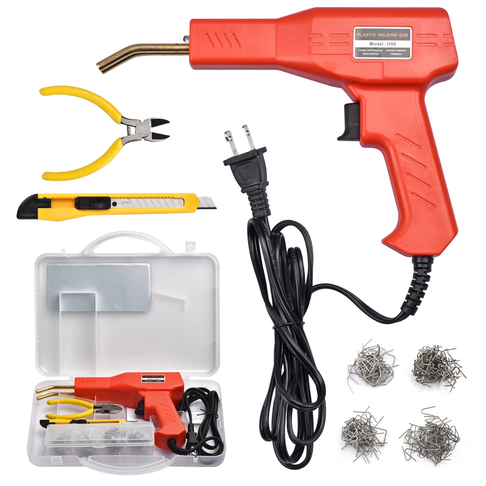 Photo 1 of Plastic Welder Kit for Bumper Repair, 700 Staples, Hot Stapler Welding Gun, Plastic Welding Repair Kit with Carry Case, 6 Types Staples, Plastic Repair DIY Tools
