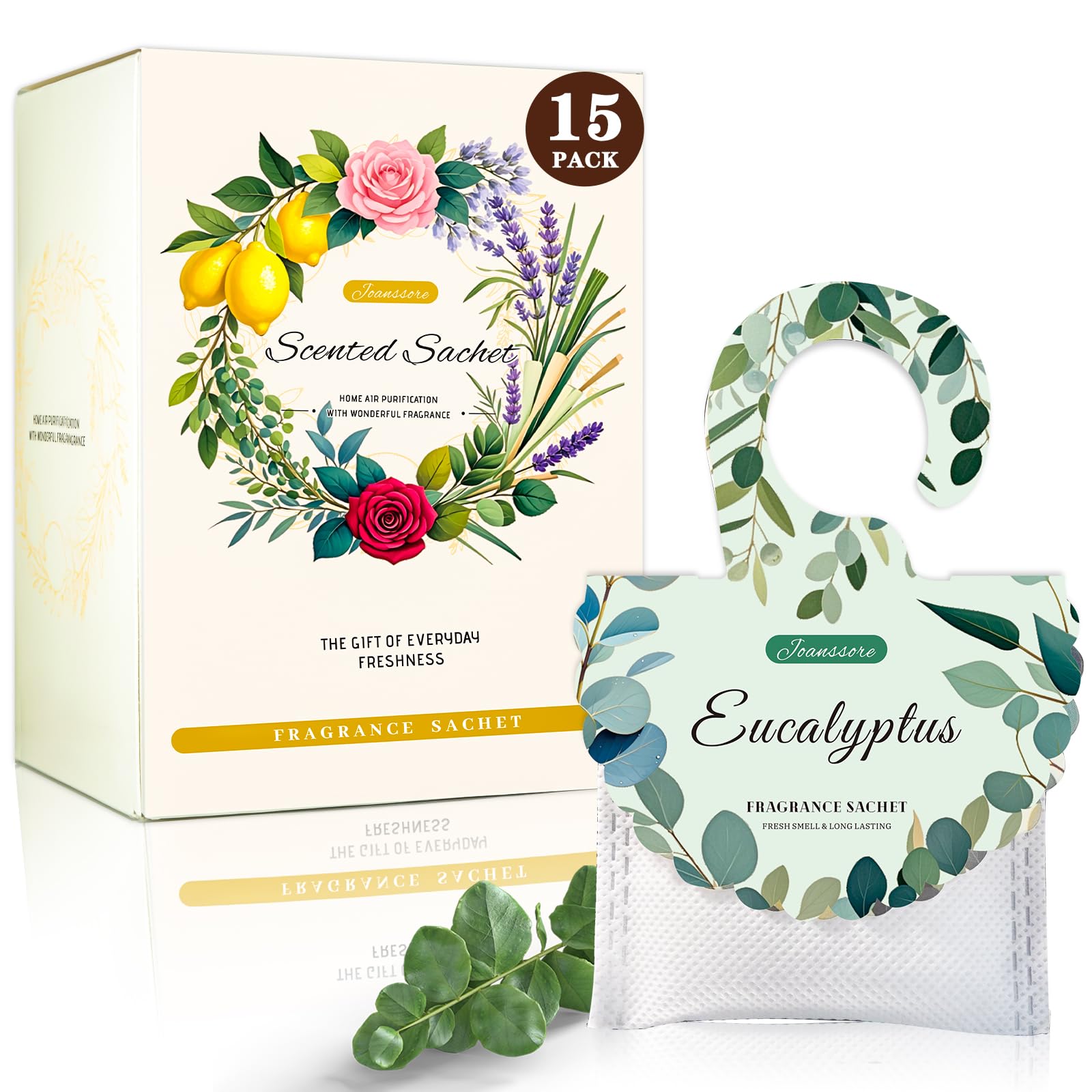 Photo 1 of 15 Packs Eucalyptus Scented Sachets Bag for Drawers and Closets, Air Freshener for Home Fragrance Sachet, Long-Lasting Hanging Closet Deodorizer Smell Goods for House