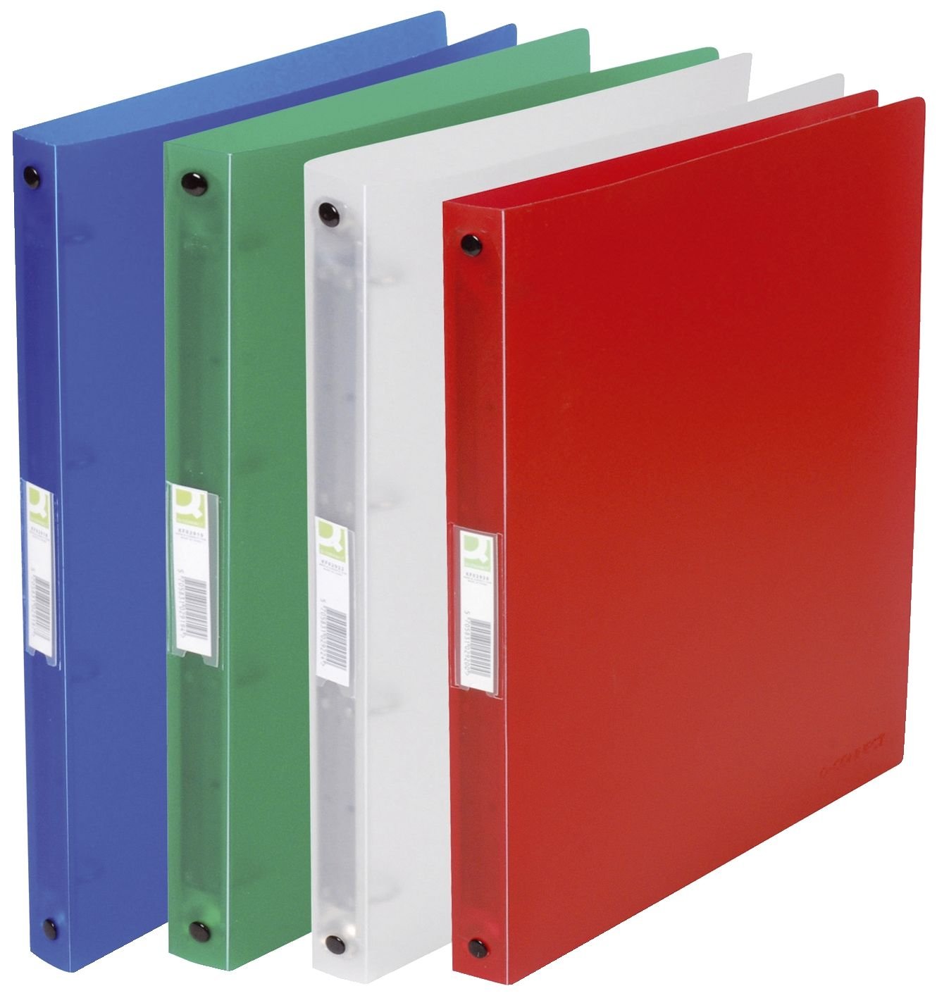 QConnect Ring Binder A4 Narrow Plastic 2 Ring Set of 12 (4 Colours) 4