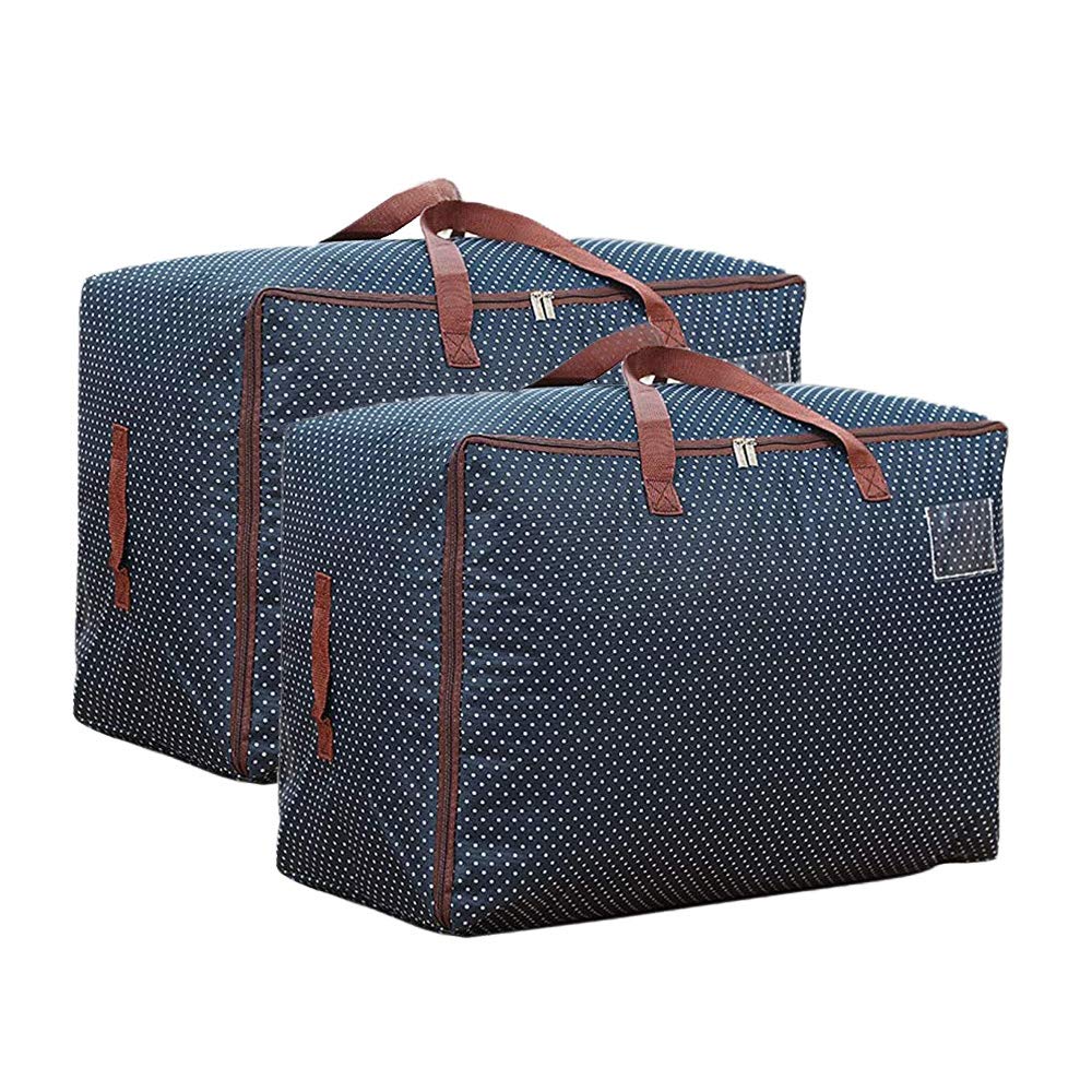 WITERY Large Storage Bag 105L 2PCS with Zip Waterproof Large House Moving Bags Toys Bags Moisture Smell Proof for Blankets Clothes Duvet and Towels,Pillows