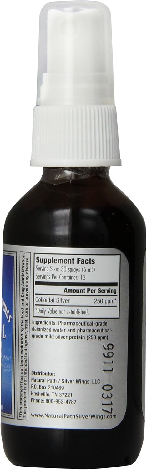 Natural Path Silver Wings Colloidal Silver 250PPM, 2oz Spray TOP (CS1S): Health & Personal Care