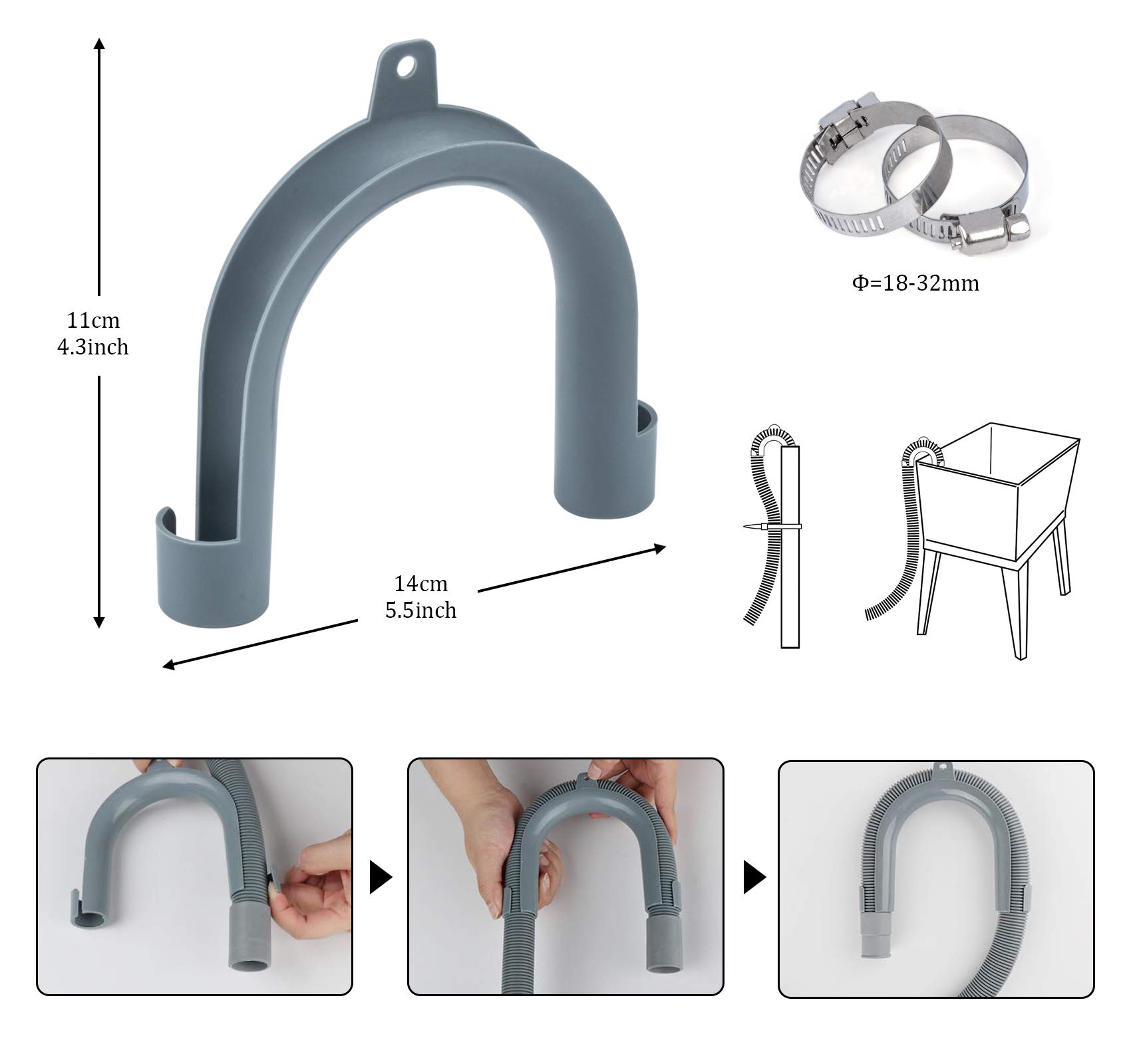 Dishwasher Drain Hose, 1Plusselect Dishwasher Drain Hose Extension Kits With Elbow, 8 FT Universal Replacement Discharge Hose Fits 5/8 Inch 7/8 Inch or 1 Inch OD Drain Outlet for Dishwasher