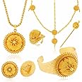 Big Size Six Pcs Jewelry Sets for Ethiopian Habesha Gold Color Women Wedding Party Jewelry