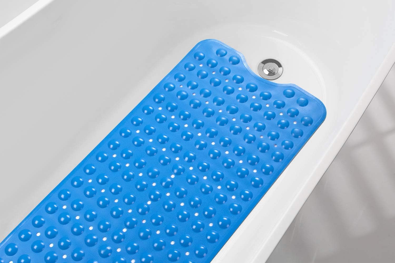 AmazerBath Bath Tub Mat, Larger Suction Cups Bath Mats with Strong Grip, Safe TPE Material, Machine Washable, Non-Slip Shower Mats for Bathroom, 39 x 16 Inches (Blue): Home & Kitchen