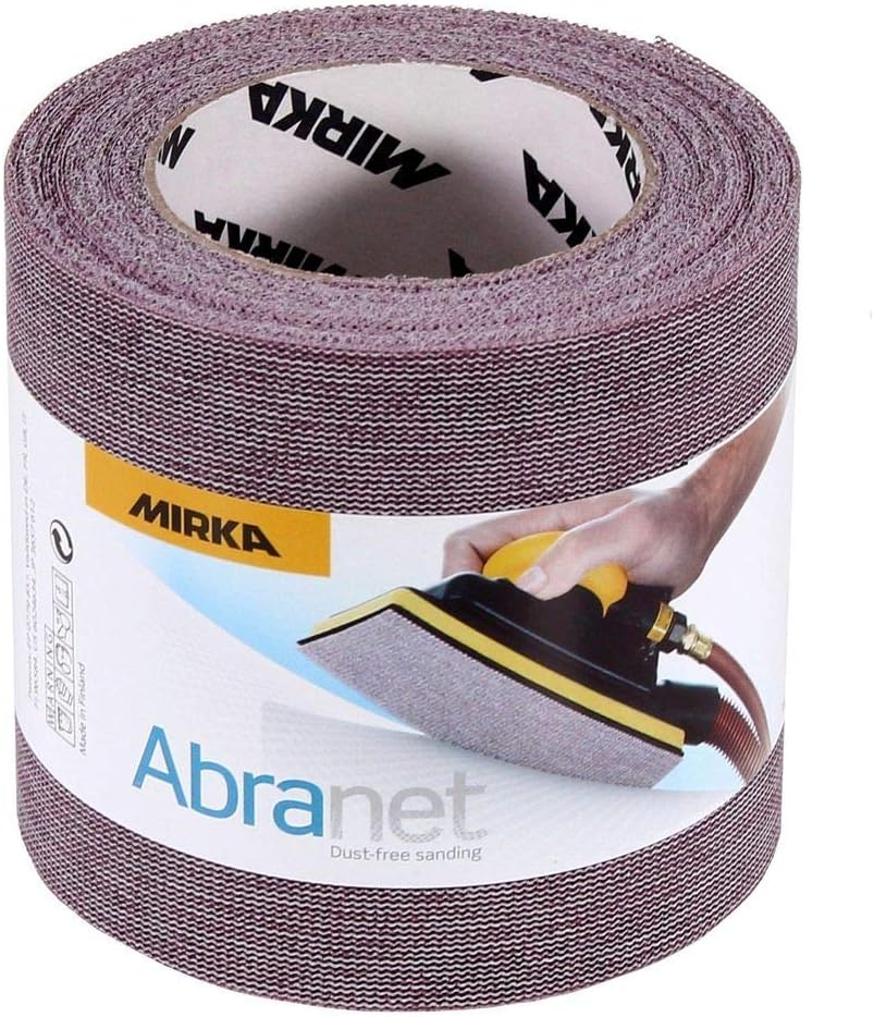 Mirka Abranet net abrasive roll 115 mm x 10 m with Hook & loop/Grit P80 / 1 roll/for sanding wood filler, varnish, plastic / AE555F0180