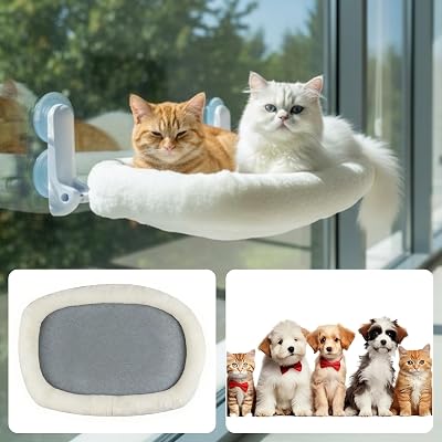 Tumbona para ventana de gatos, hamaca con estructura de acero estable
