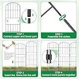 WELDUN Garden Fences 310CM Total No Dig 10 Pcs Rustproof Black Panels view 7