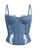 Dealmore Corset Tops For Women Going Out Lace Mesh