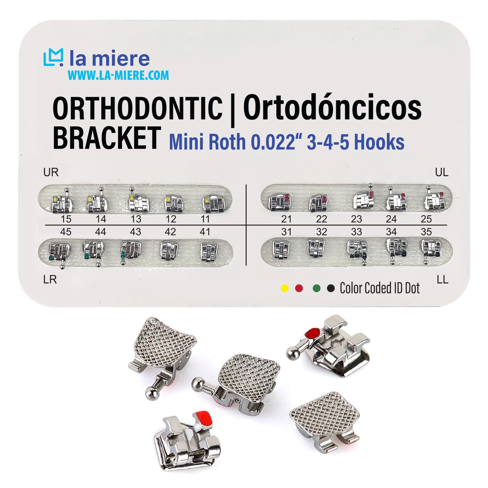 20PCS Orthodontic Mini Roth Brackets Roth 0.022