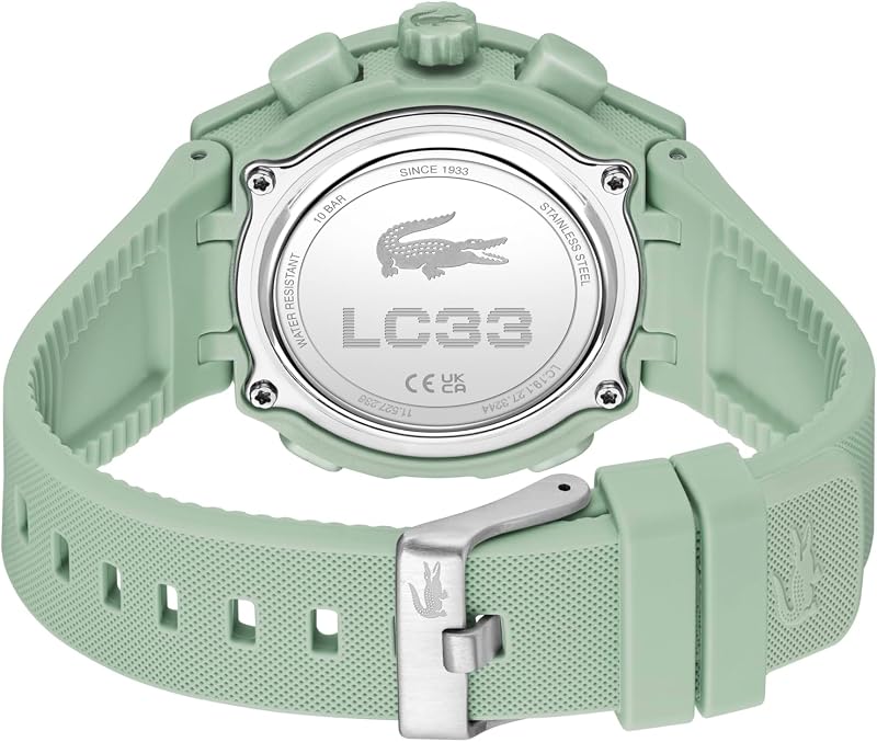 Montre Quartz Multifonction Analogique-Digitale pour Femme Collection LC33 avec Bracelet en Silicone Vert - 2001433