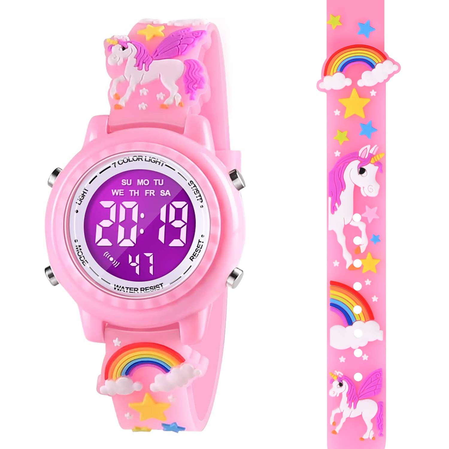 Dotodo Unicorn Watches - Kids' Girls' Gifts for Age 3-7, Pink - Thanksgiving & Holiday Gifts