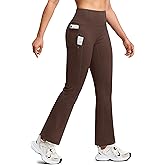 ISEEGZ Yoga Pants Women Fleece Lined High Waisted Pant Stretch Flare Bootcut with 4 Pockets Workout Casual