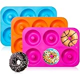 3-Pack Silicone Donut Baking Pan of 100% Nonstick Silicone. BPA Free Mold Sheet Tray. Makes Perfect 3 Inch Donuts. Tray Measu