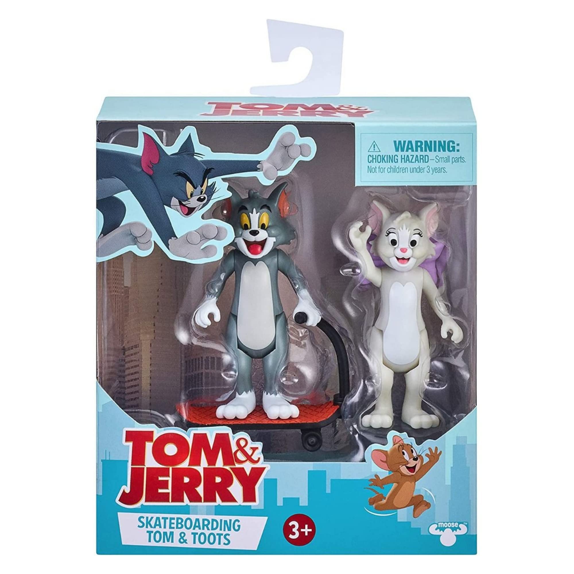 Tom & Jerry - 3" Movie Scenes Favourite 2 Figure Pack - Skateboarding Tom & Toots