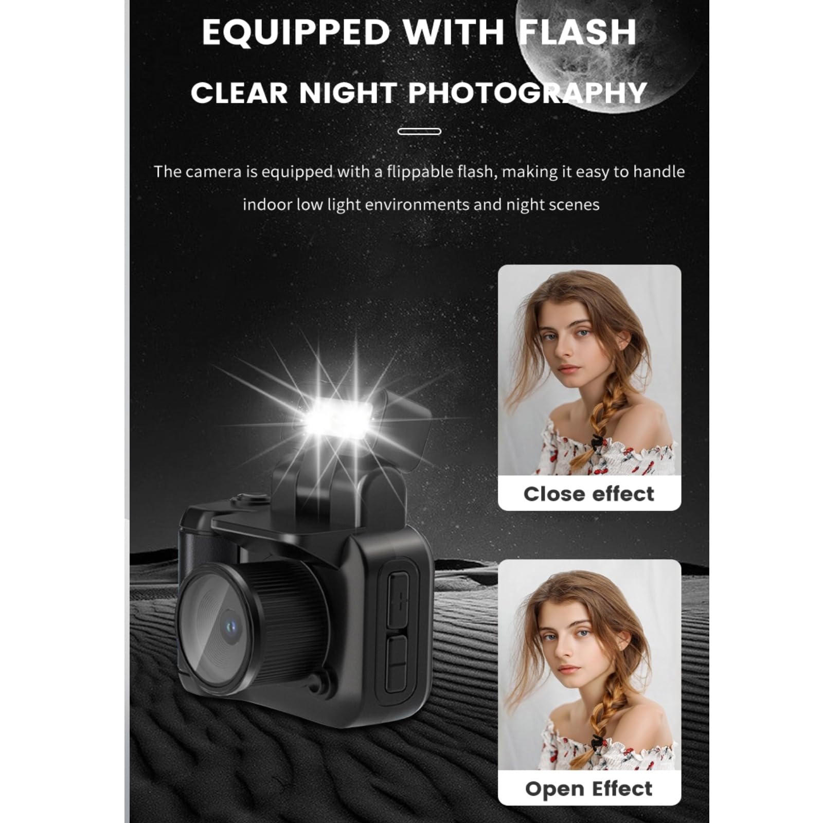 Mini Keychain Camera, 1080P HD Small DV Camera, Video Camera Camcorder, Thumb Camera withwith Video Light & 480mAh Battery Base, 1.44in Color Screen, Support OTG (White)