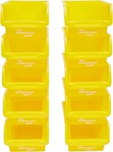 The Workplace Depot Plastic Picking Bins Semi Open Fronted Stackable Yellow view 1